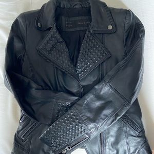 Zara biker leather jacket, size S
